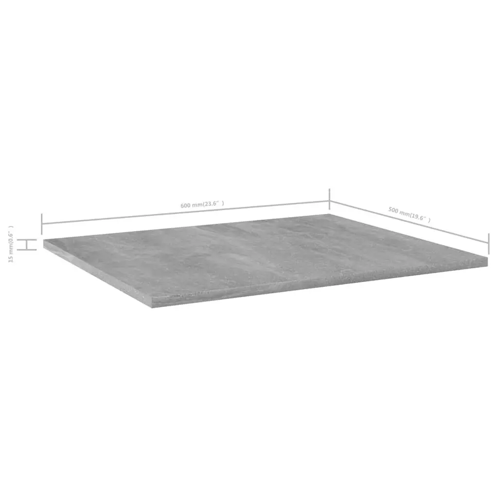 Floating Wall Shelves Grey Engineered Wood 4 Piece Storage Display Unit 60x50x15cm