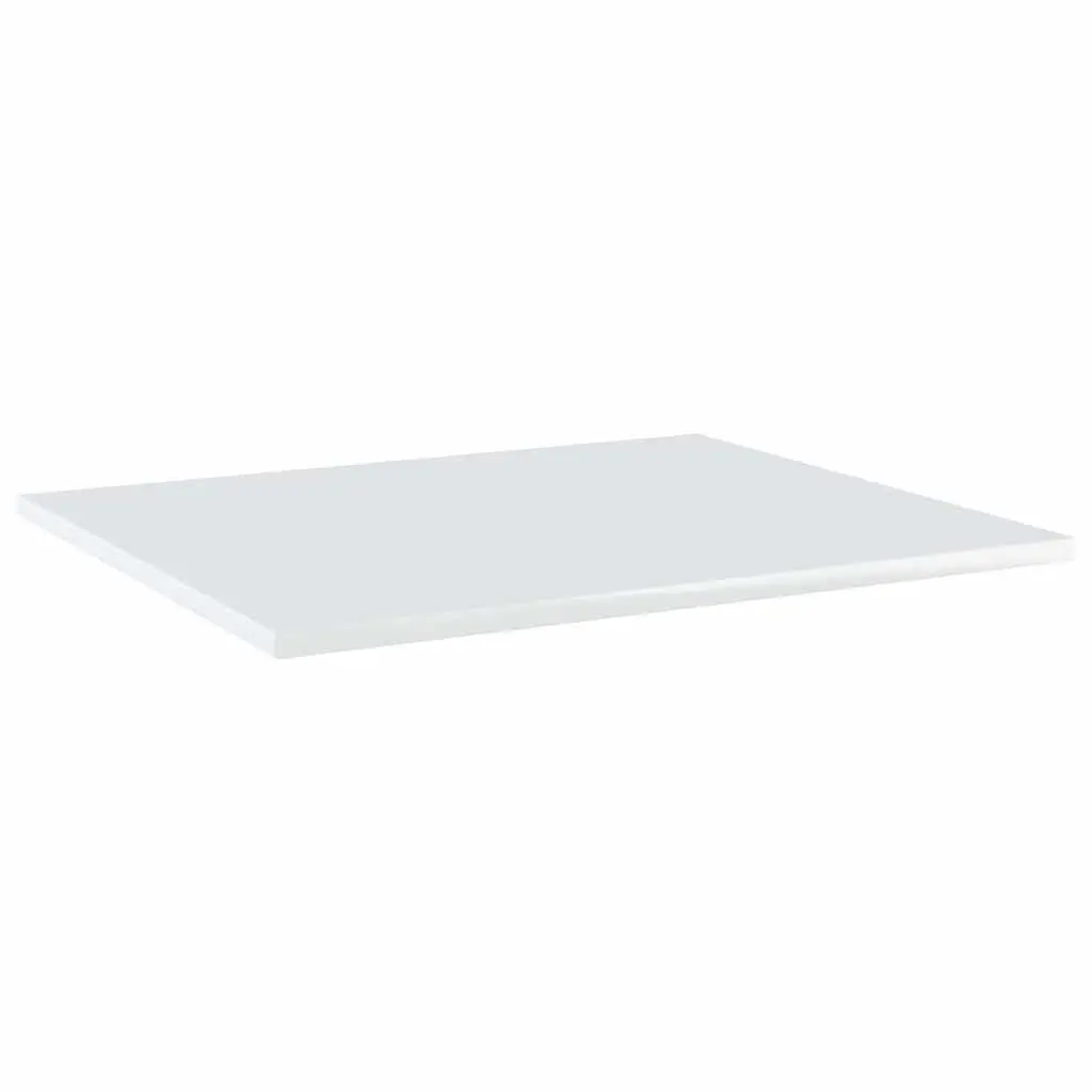 Wall Mounted Floating Shelves Engineered Wood Set of 4 White High Gloss 60x50x1.5cm Storage Display for Home Office Living Room