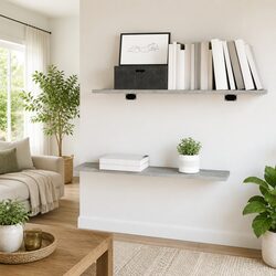 Versatile Grey Bookshelf Boards for Everyday Use