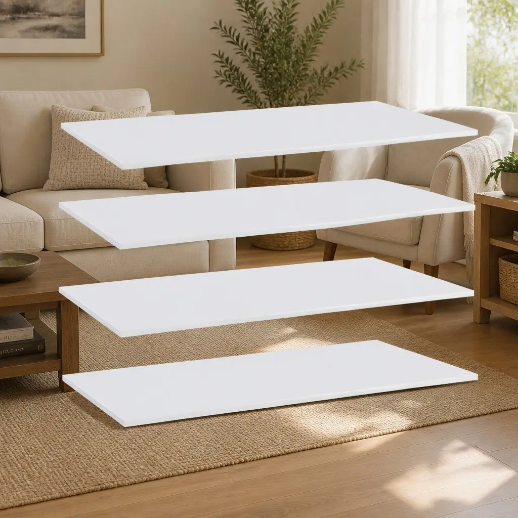 Floating Shelf Boards 4 Pack White Wall Mounted Storage Display Shelving Unit