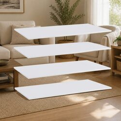Floating Shelf Boards 4 Pack White Wall Mounted Storage Display Shelving Unit