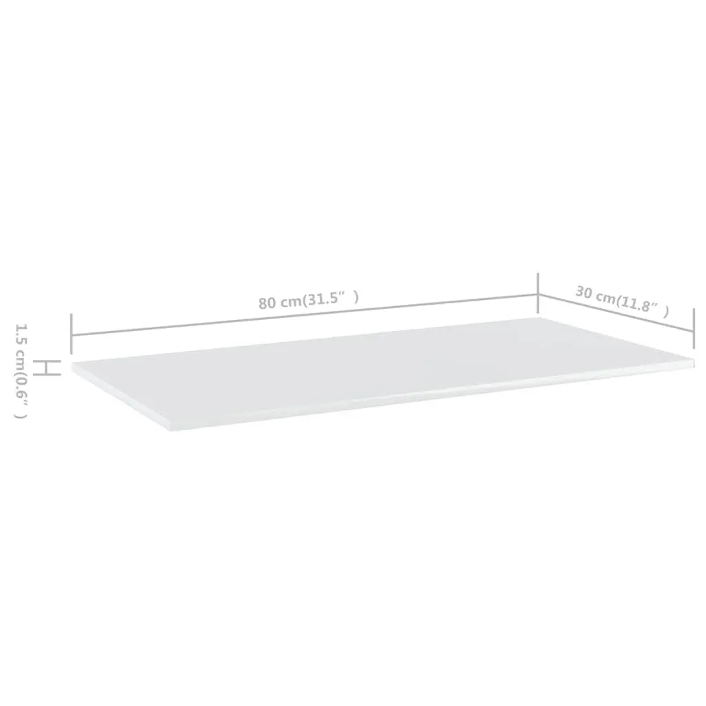 Floating Shelf Boards Engineered Wood 80 x 30 x 1.5 cm White 4 Pack