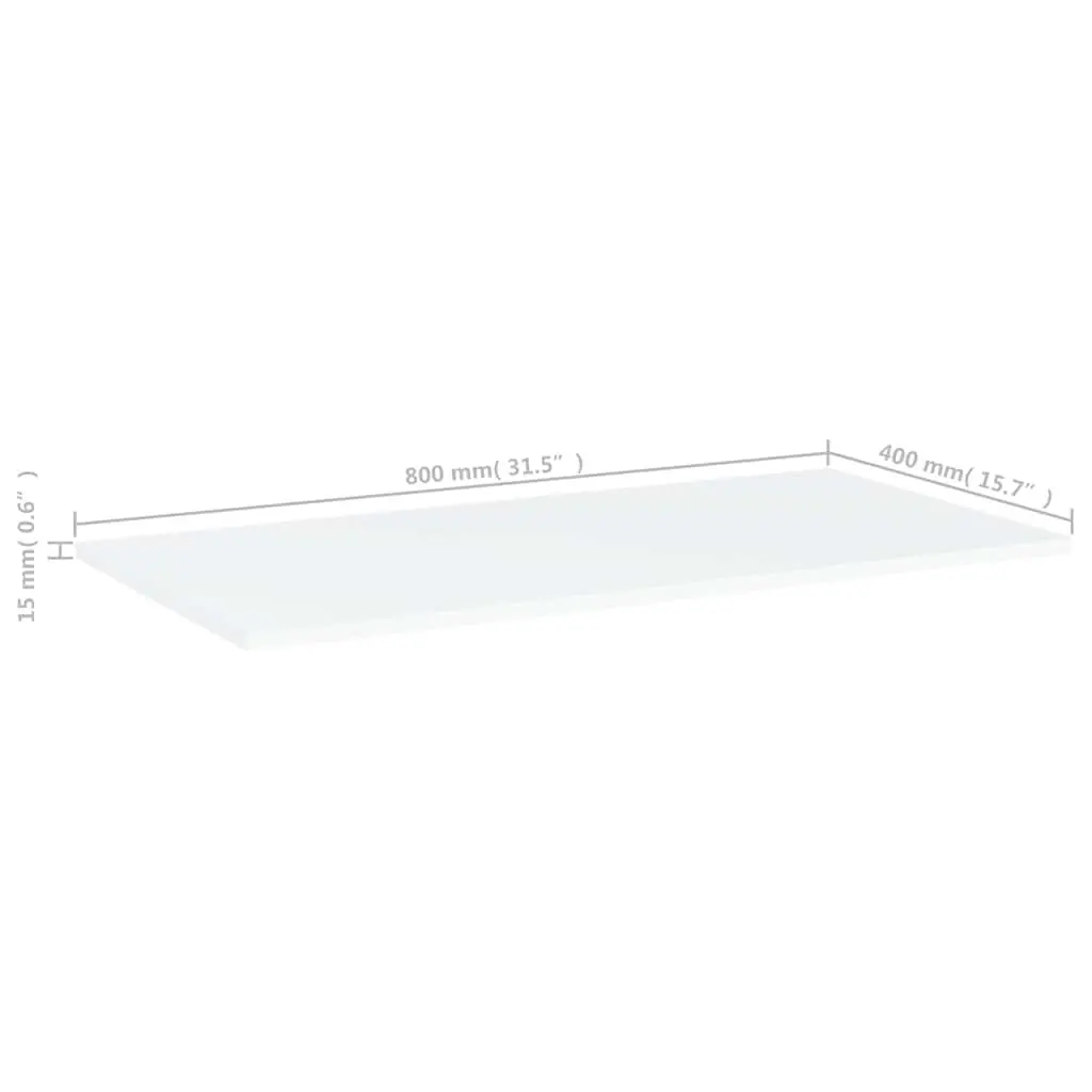 White Floating Shelf Boards Engineered Wood 80 x 40 cm Set of 4 Wall Mount Storage Shelves for Home Office Living Room Display