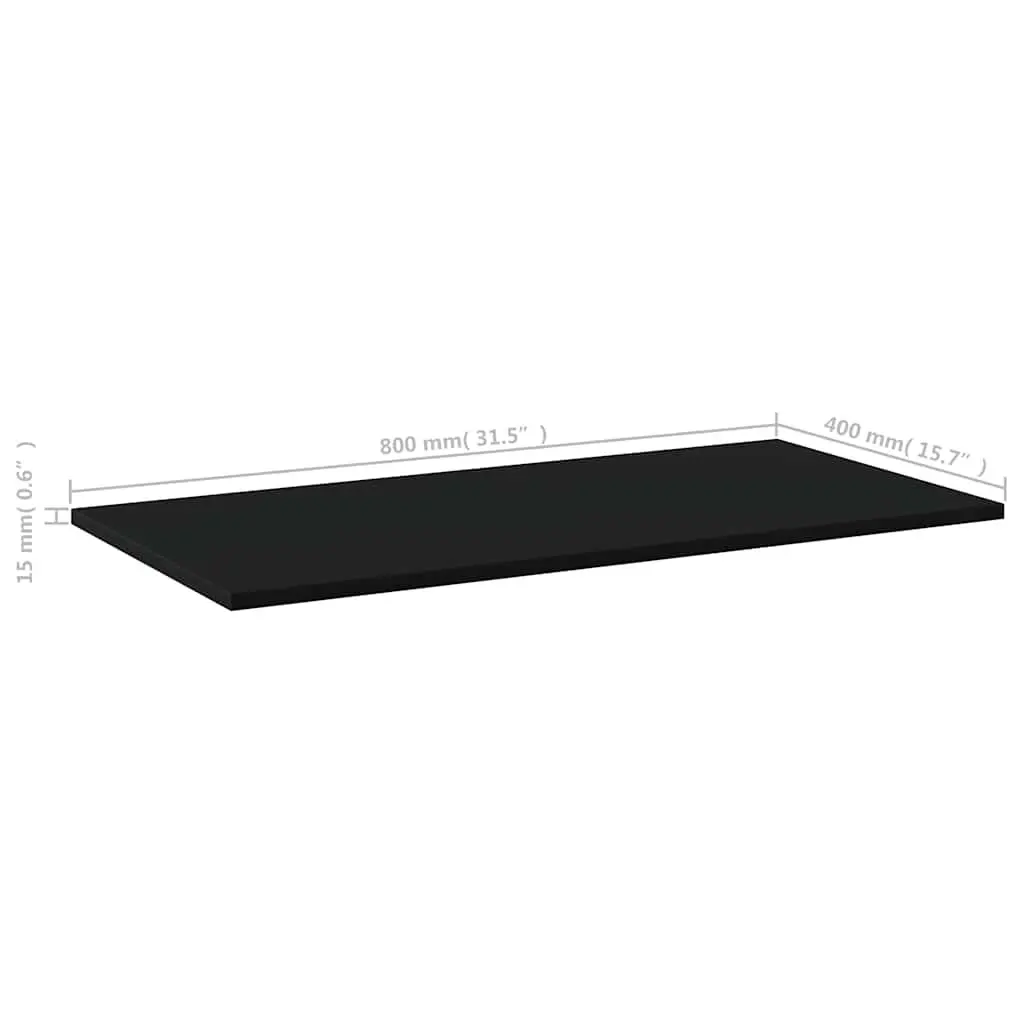 Floating Shelf Boards Engineered Wood 80 x 40 x 1.5 cm Black 4 Pack