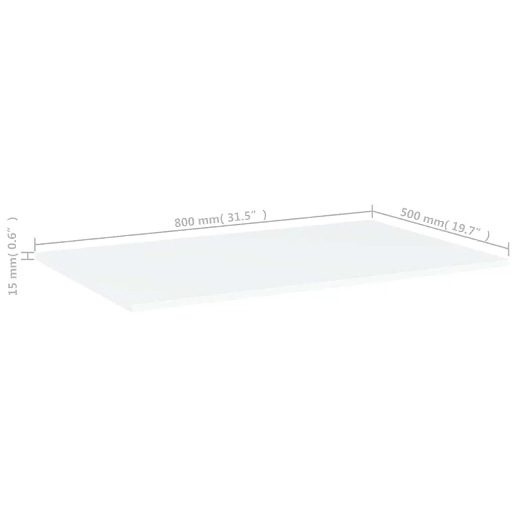 White Engineered Wood Floating Shelf Boards 80x50x1.5cm Set of 4 Wall Mounted Storage Display Shelves