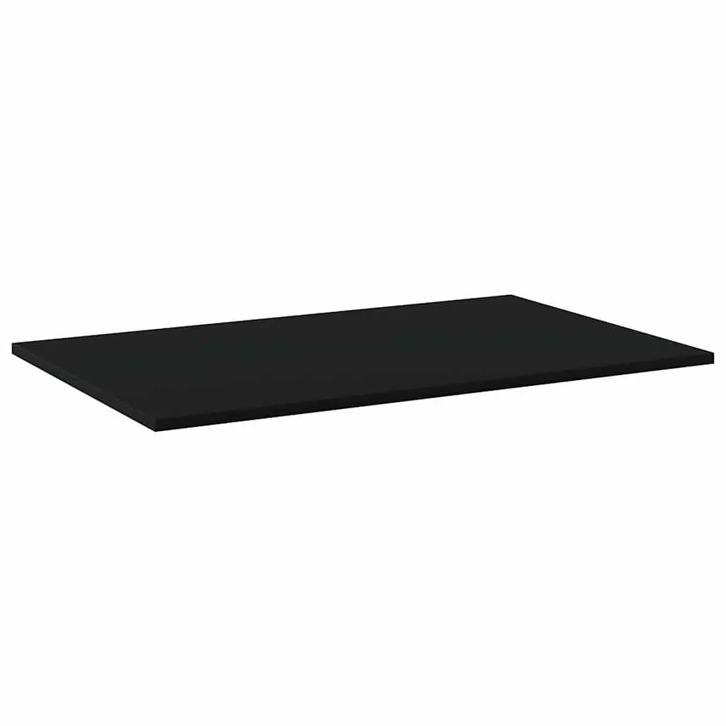 Black Floating Shelf Boards Set of 4 Engineered Wood Wall Mounted 80x50x1.5cm Storage Panels
