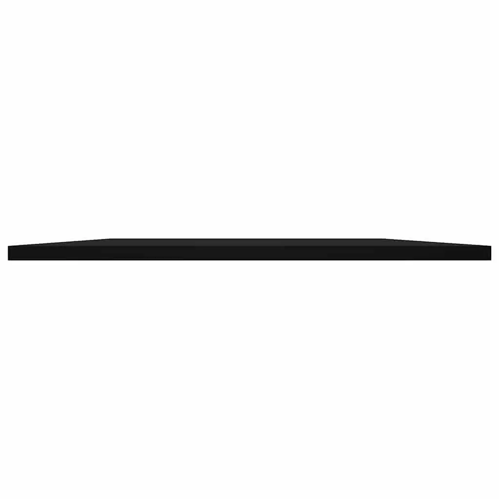 Black Floating Shelf Boards Set of 4 Engineered Wood Wall Mounted 80x50x1.5cm Storage Panels