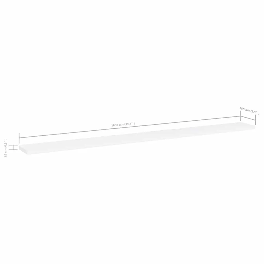 Bookshelf Boards 4 pcs White Floating Shelves Storage Solution Engineered Wood