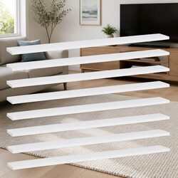 Versatile White Floating Shelf Boards - 8 Pack