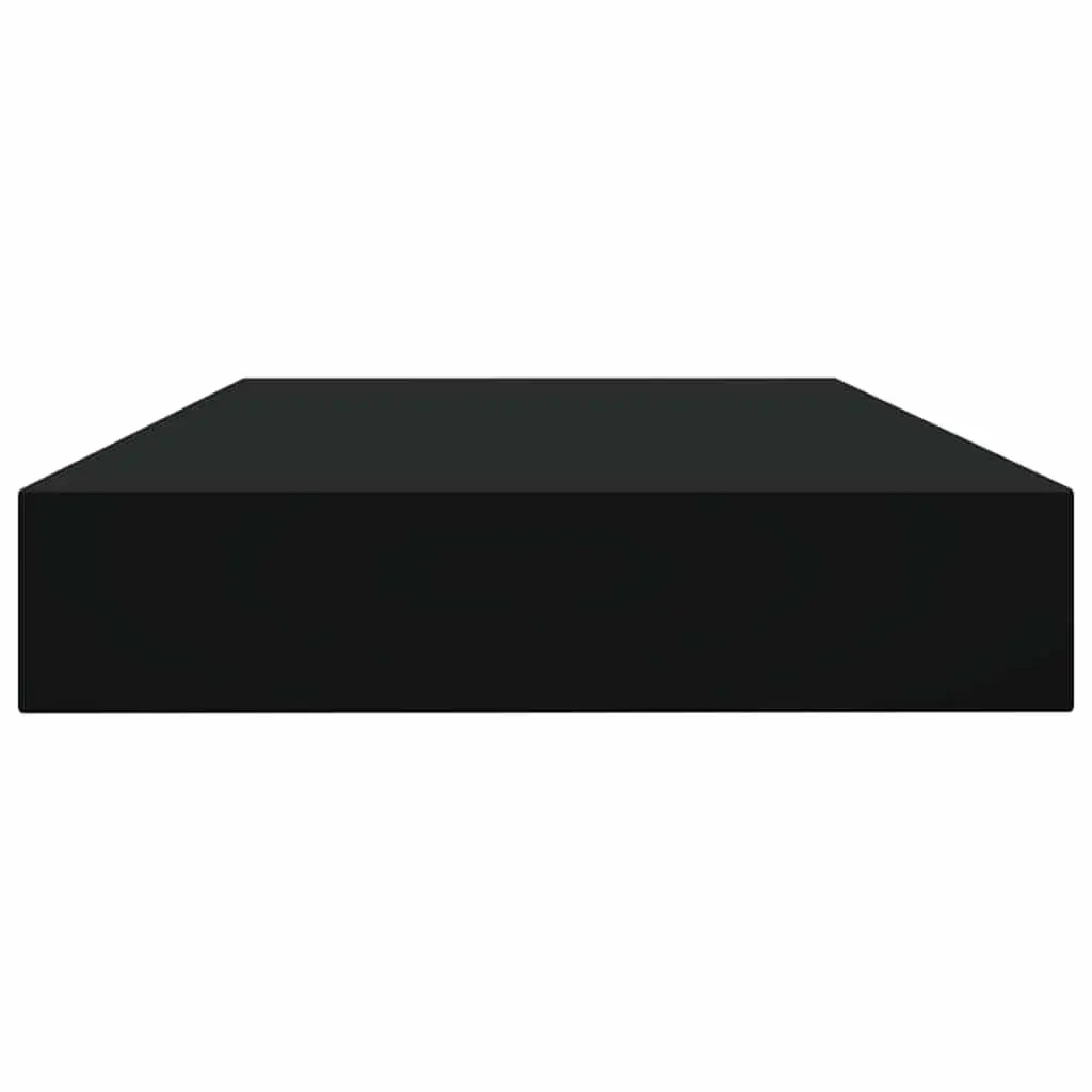 Black Floating Shelf Boards Set of 4 Engineered Wood Bookshelf Solutions Storage