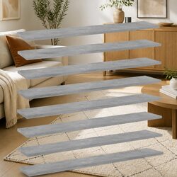 Floating Shelf Boards 8 Pack Grey Wall Mount Storage Shelving Unit Engineered