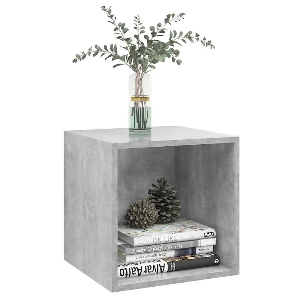 Wall Cabinet Engineered Wood 37cm Grey Floating Storage Shelf