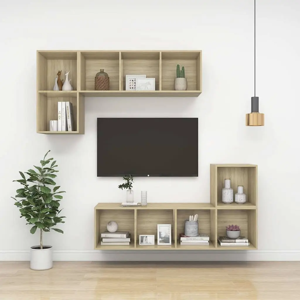 Brown Engineered Wood Wall-Mounted Cabinet 37x37x72cm Storage Unit