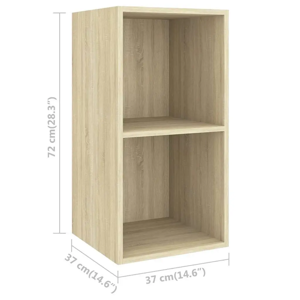 Brown Engineered Wood Wall-Mounted Cabinet 37x37x72cm Storage Unit