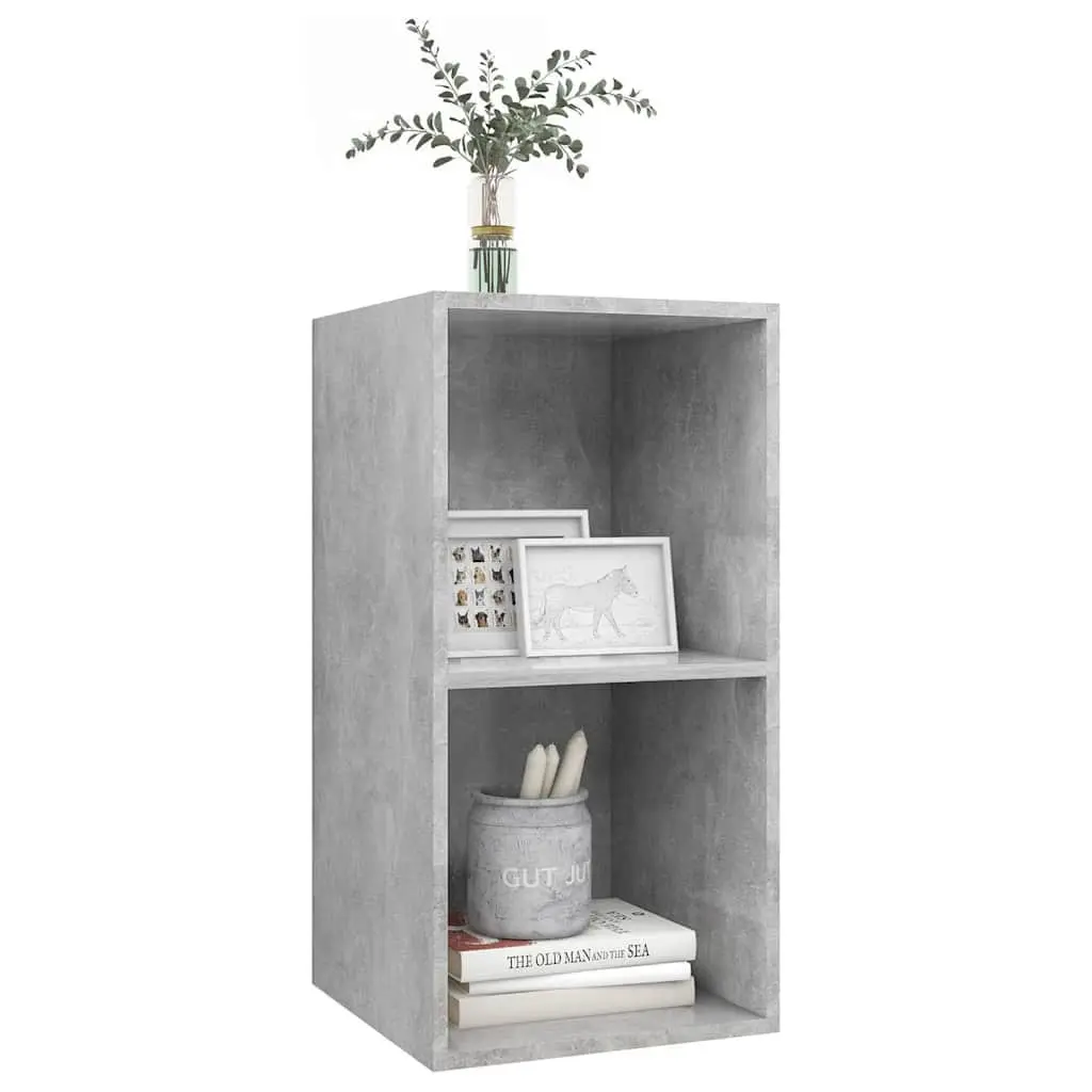 Wall-mounted TV Cabinet Grey Concrete Engineered Wood Storage Unit Display