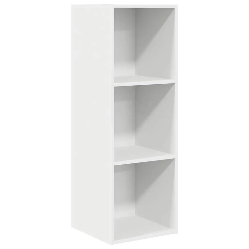 Wall-mounted TV Cabinet White Storage Unit 3 Compartments Display Organiser