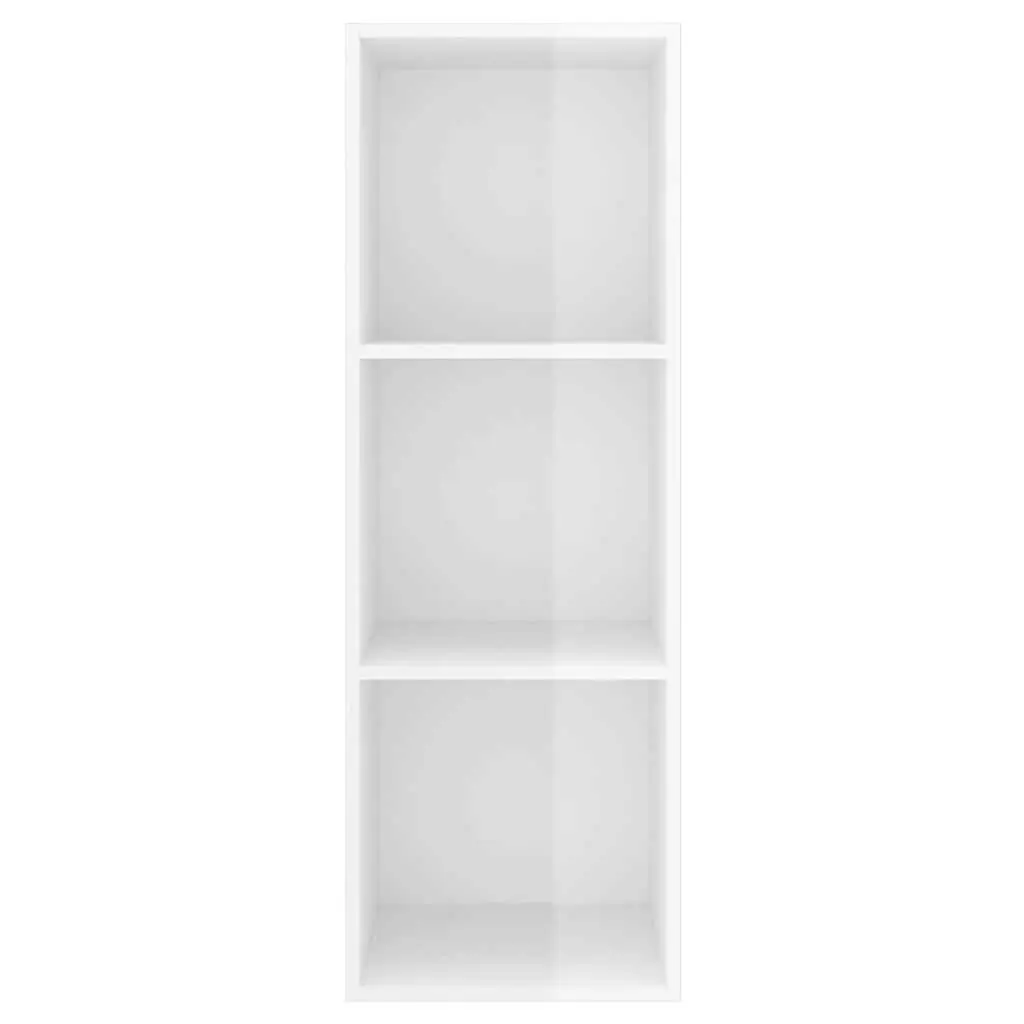 Wall-mounted TV Cabinet High Gloss White Storage Unit 3 Compartments Display