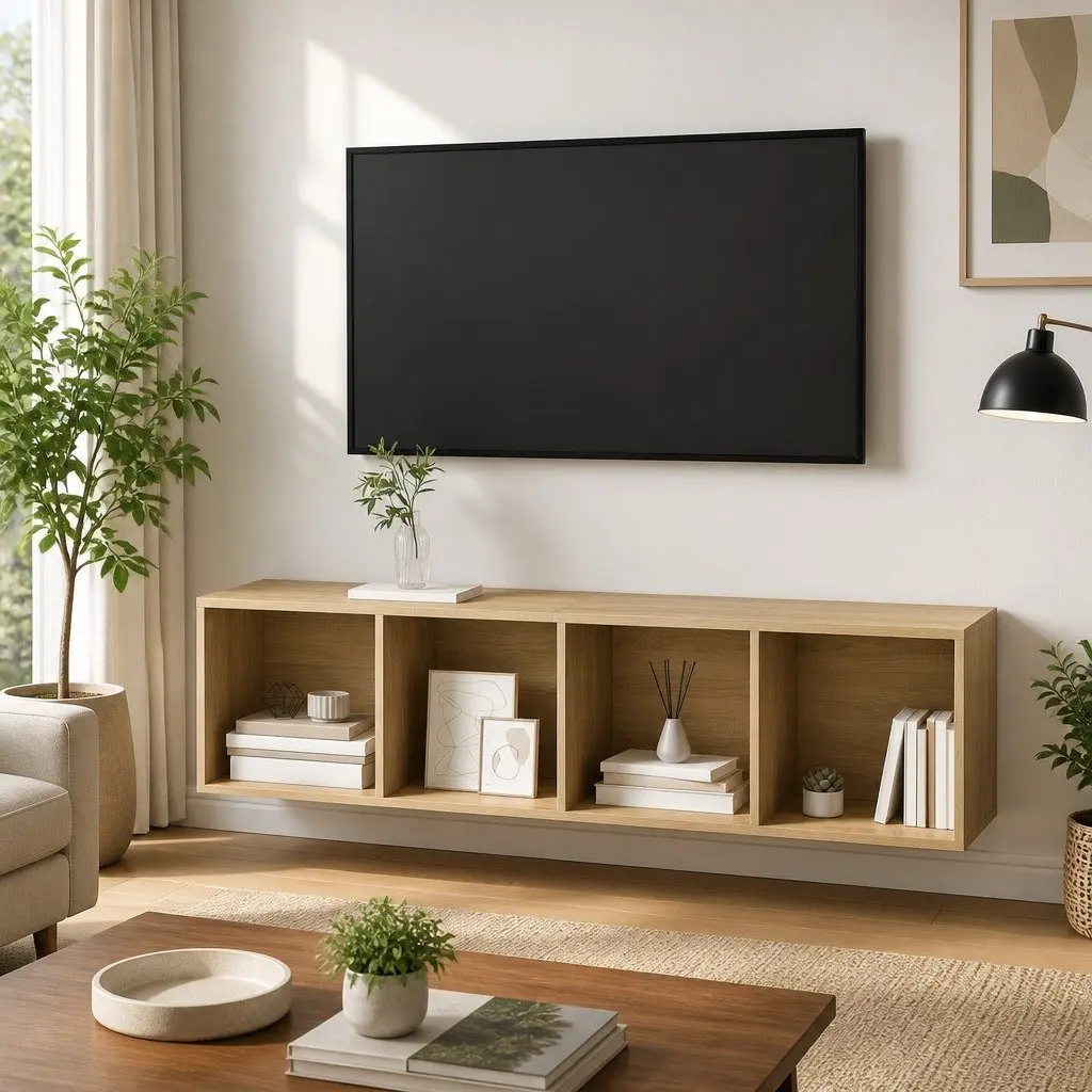Wall-mounted TV Cabinet Vertical Horizontal Mount Storage Organiser 4
