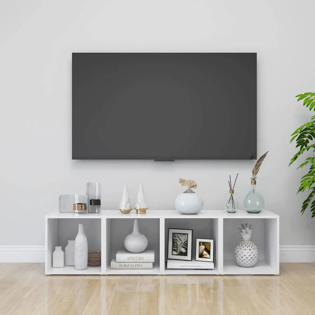 TV Cabinet Engineered Wood 37x35x37 cm White 2 pcs