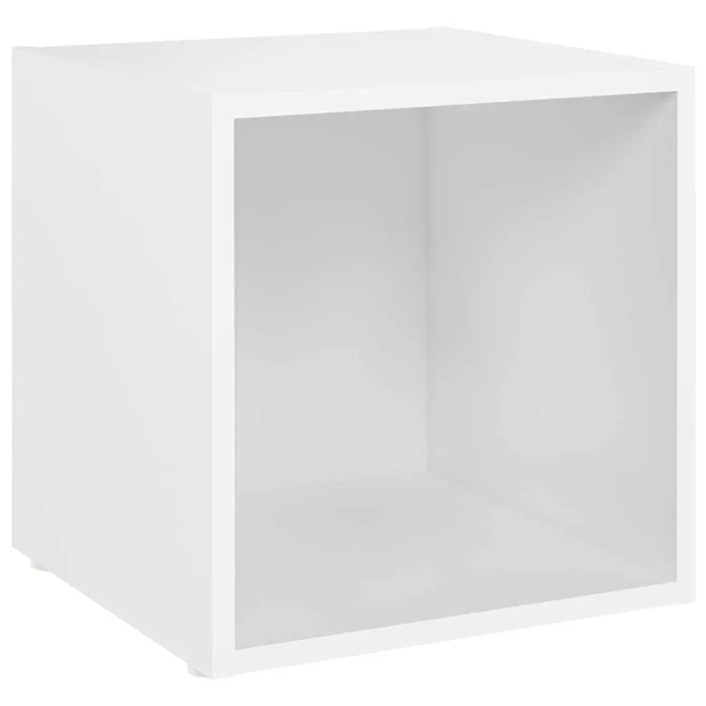 TV Cabinet Engineered Wood 37x35x37 cm White 2 pcs