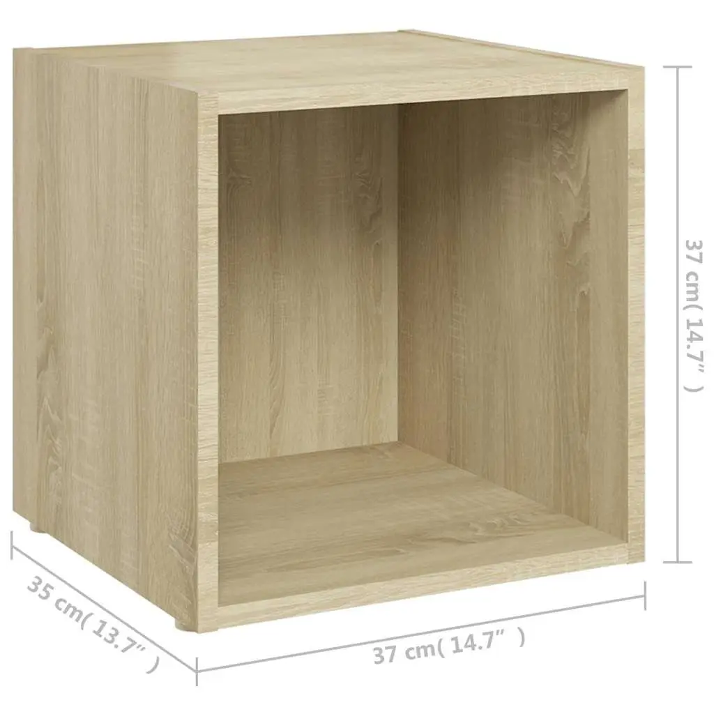 TV Cabinet Sonoma Oak Engineered Wood Ground Stand Living Room Storage Unit