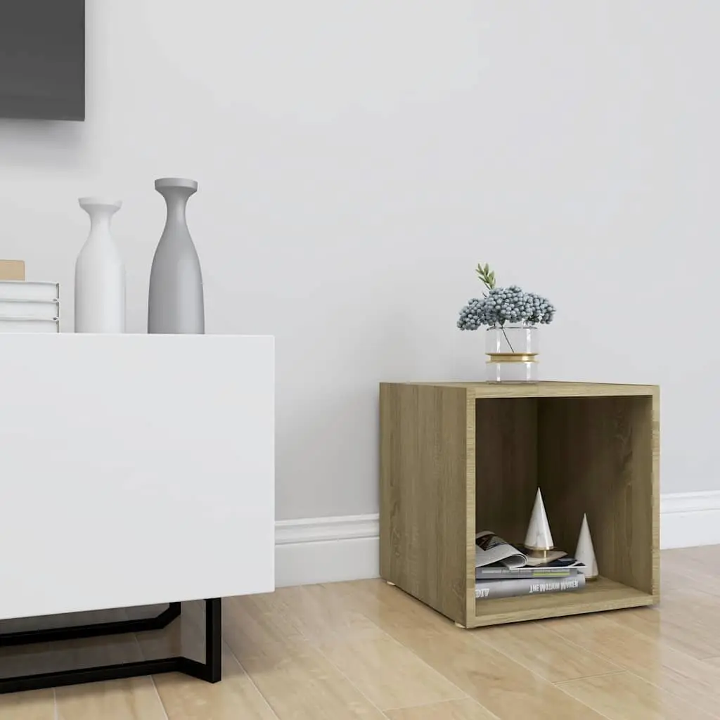 TV Cabinet Sonoma Oak Engineered Wood Ground Stand Living Room Storage Unit