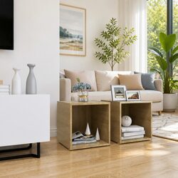 Functional TV Cabinets - 2 pcs Sonoma Oak Units
