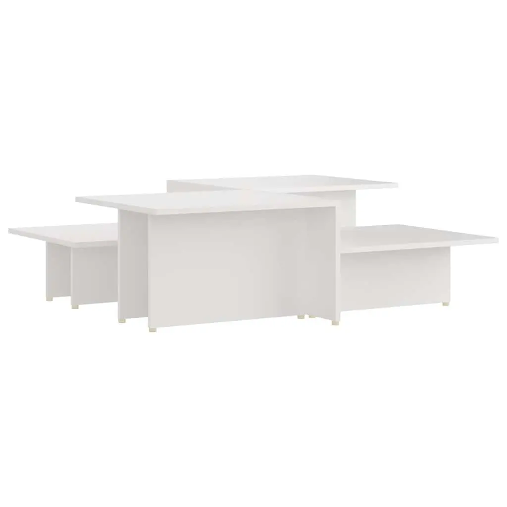 Coffee Tables Engineered Wood Nesting Set of 2 White