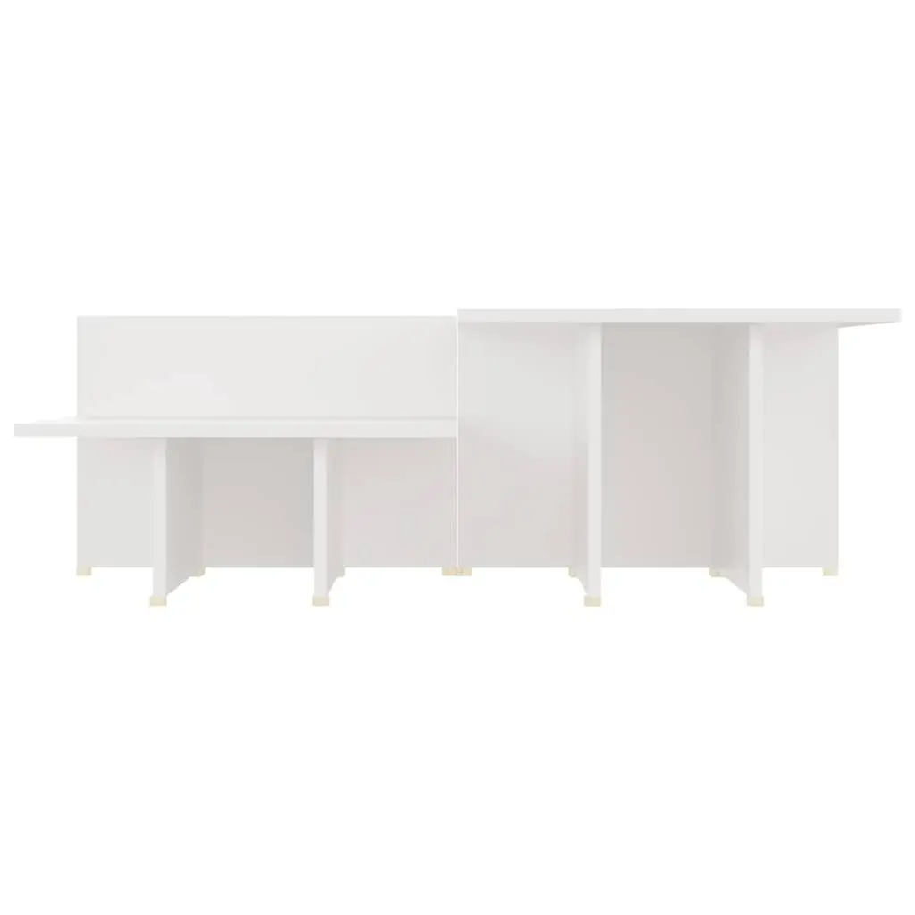 Coffee Tables Engineered Wood Nesting Set of 2 White