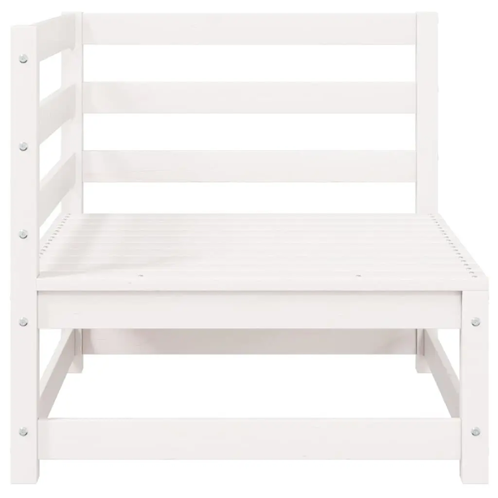 Garden Corner Sofa Solid Pinewood Modular Outdoor Sectional Lounge White