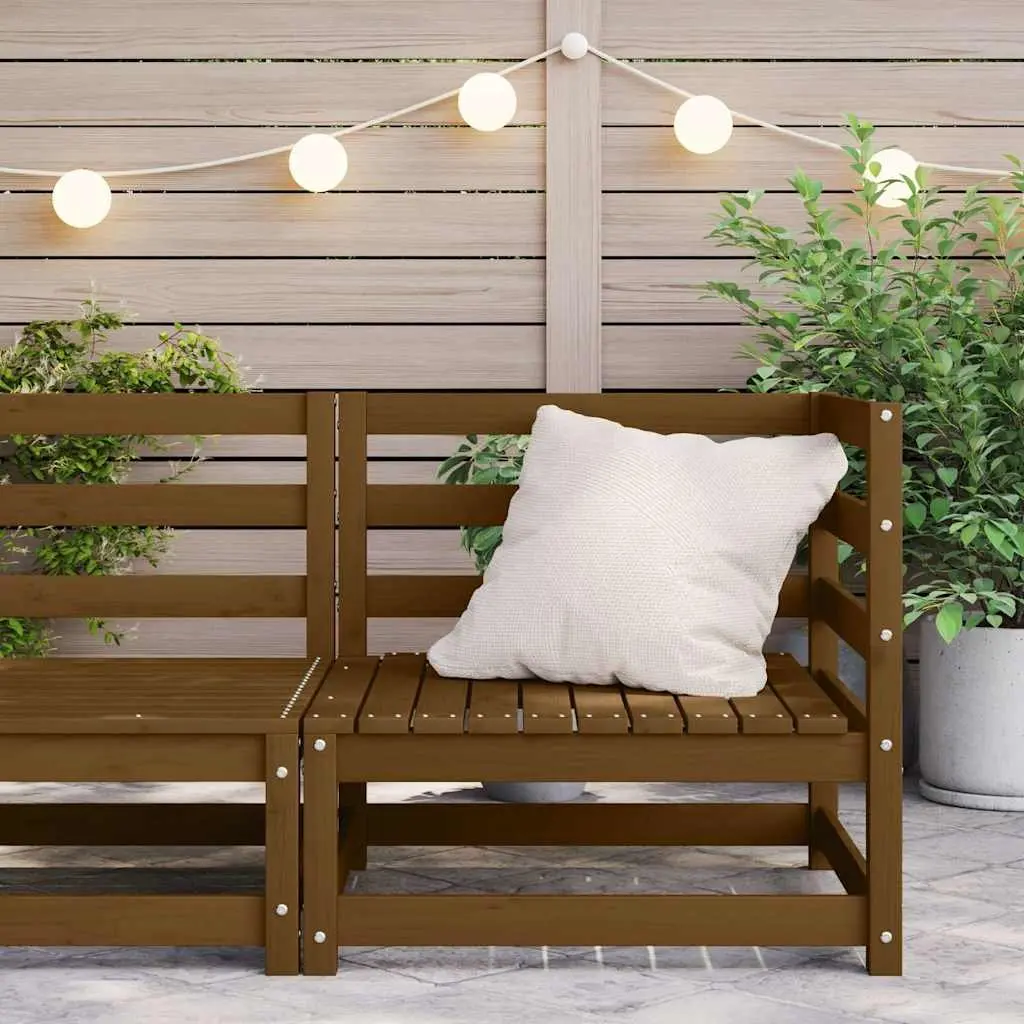 Modular Sectional Outdoor Sofa Solid Pinewood Brown Garden Furniture