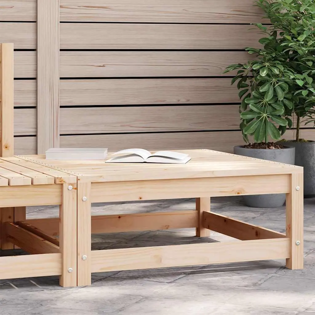 Outdoor Footstool Garden Seating Brown Wooden Ottoman Relax Lounge Modular