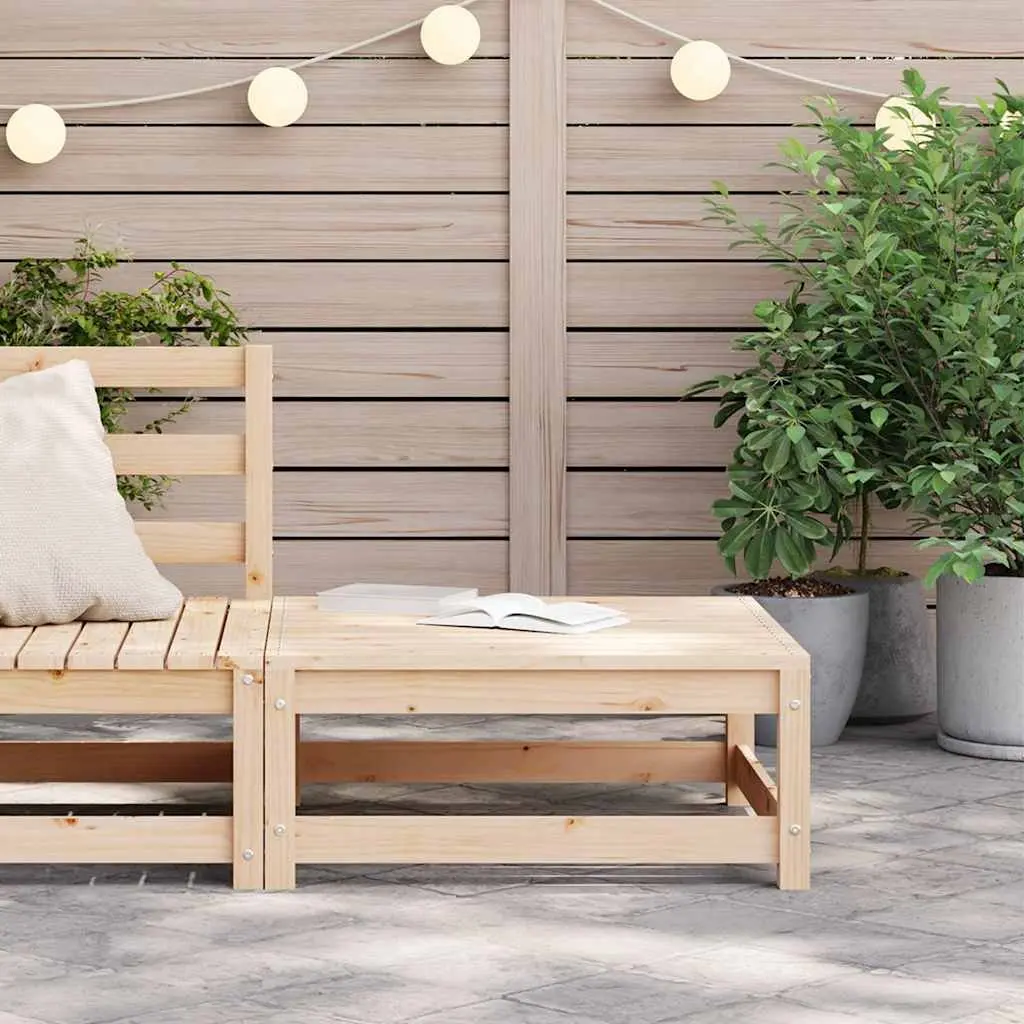 Outdoor Footstool Garden Seating Brown Wooden Ottoman Relax Lounge Modular