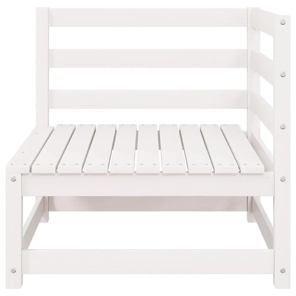 Outdoor Corner Sofa Solid Pinewood 2 Piece Set White Modular Garden Patio Seating