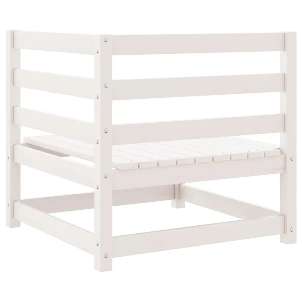 Outdoor Corner Sofa Solid Pinewood 2 Piece Set White Modular Garden Patio Seating