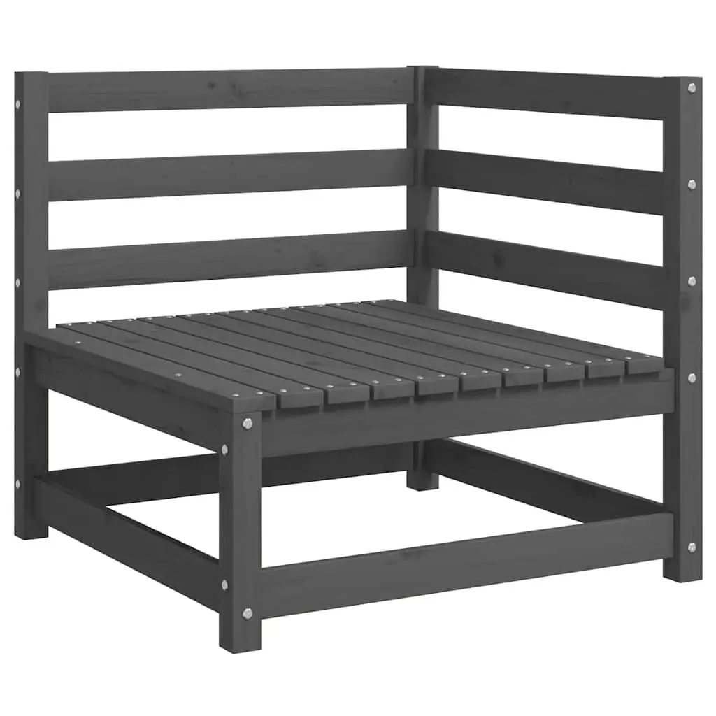 Outdoor Corner Sofa 2 pcs Garden Sectional Lounge Set Grey Pinewood Modular