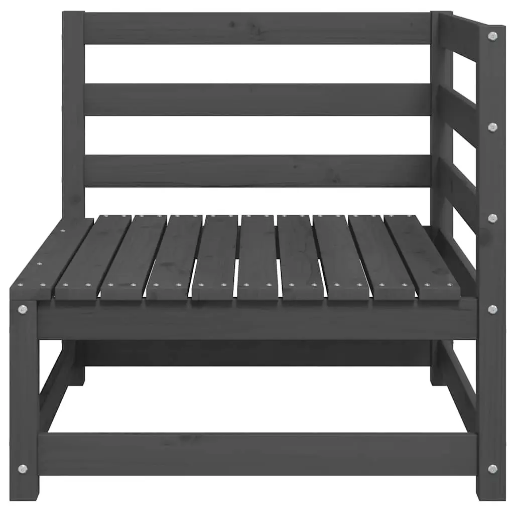 Outdoor Corner Sofa 2 pcs Garden Sectional Lounge Set Grey Pinewood Modular