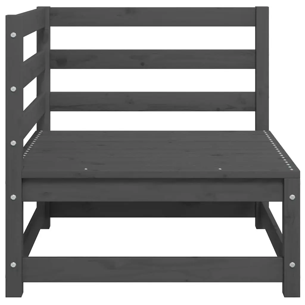 Outdoor Corner Sofa 2 pcs Garden Sectional Lounge Set Grey Pinewood Modular
