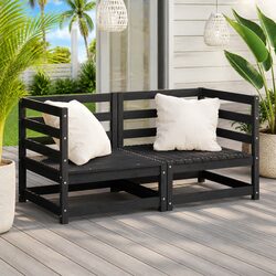 Perfect for Patios: Black Modular Corner Sofa Set
