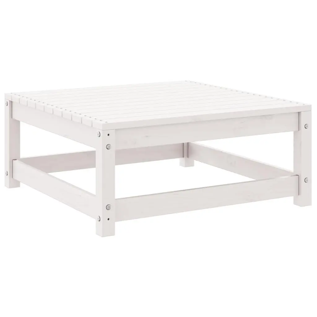 Modular Outdoor Lounge Set White 2 Piece Solid Pinewood Construction