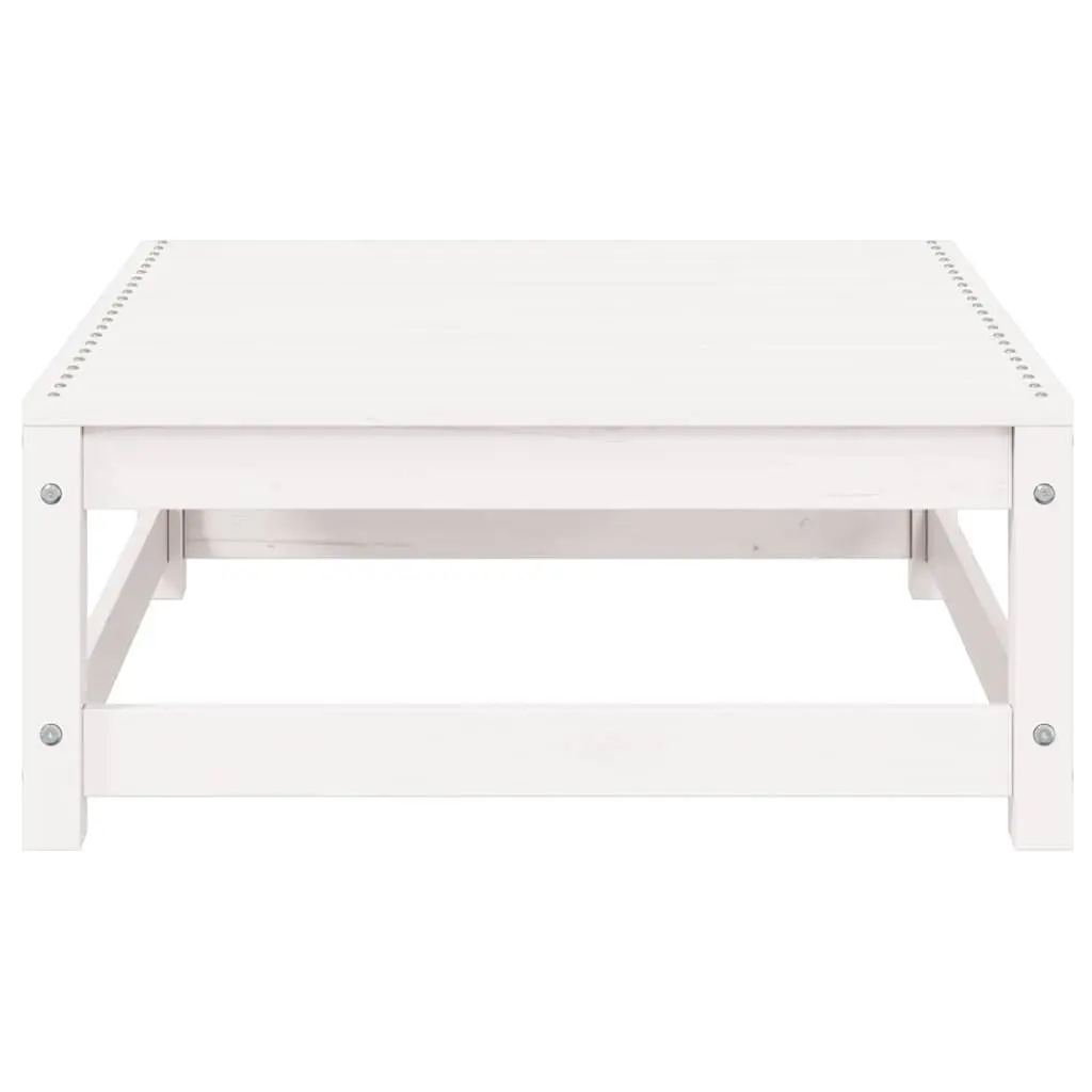 Modular Outdoor Lounge Set White 2 Piece Solid Pinewood Construction