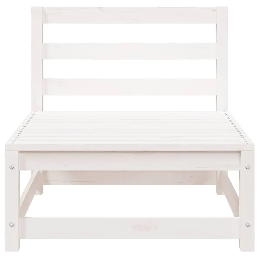 Modular Outdoor Lounge Set White 2 Piece Solid Pinewood Construction