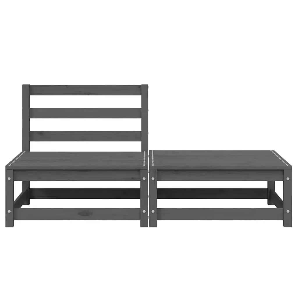 2-Piece Grey Lounge Set for Outdoor Use