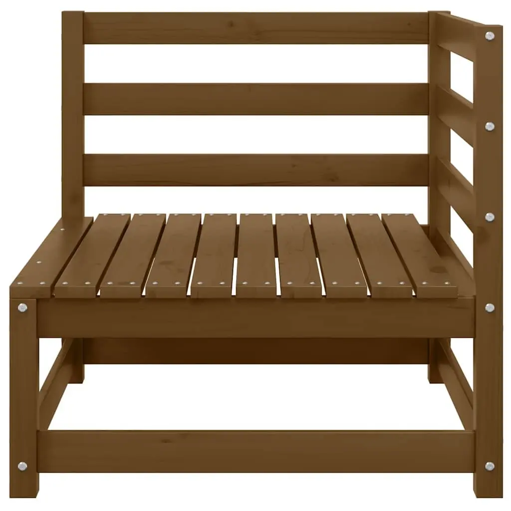 Outdoor Sofa Solid Pinewood Modular 2-Seater Brown with Cushions