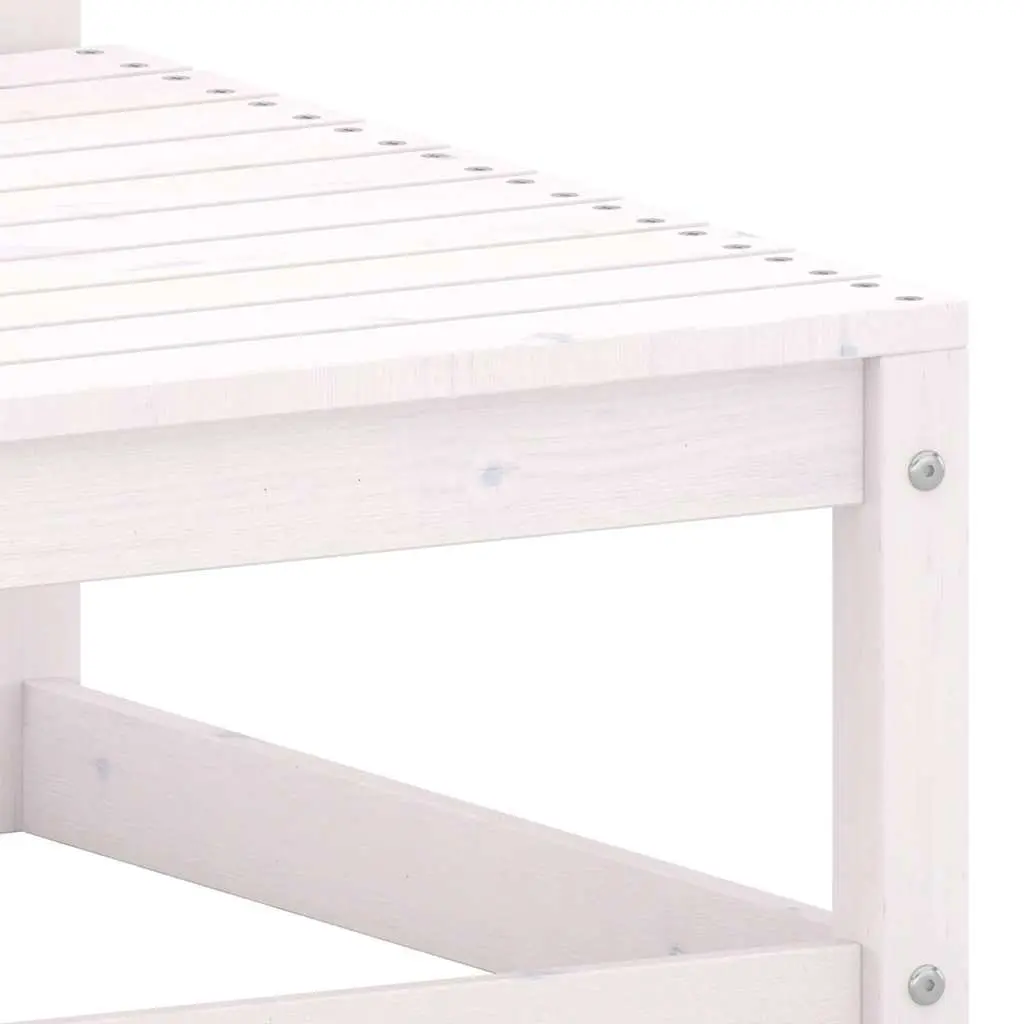 Outdoor Footstools with Cushions 2 pcs White Solid Wood Garden Seating