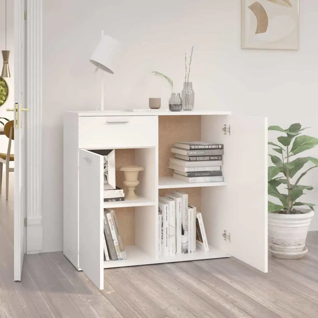 White Sideboard Cabinet for Home Organization 80x36x75cm