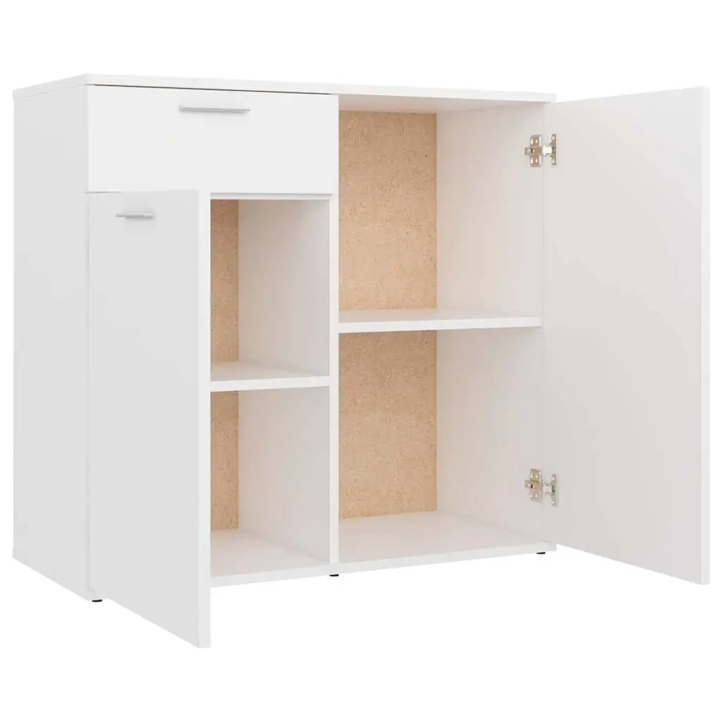 White Sideboard Cabinet for Home Organization 80x36x75cm