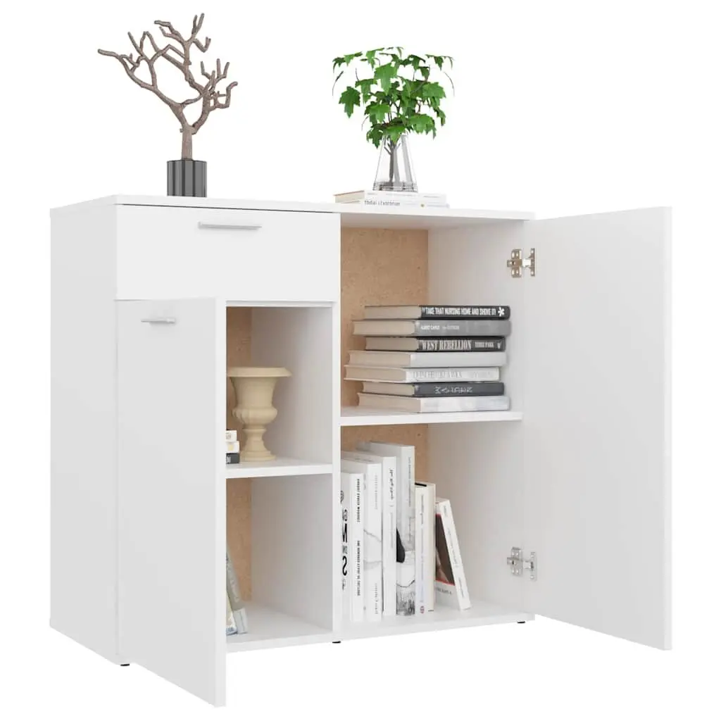 White Sideboard Cabinet for Home Organization 80x36x75cm