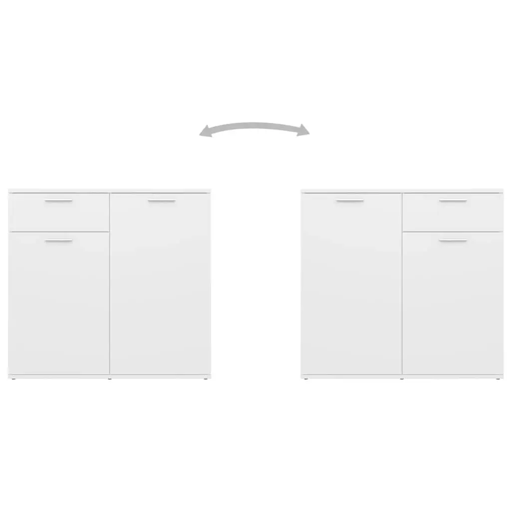 White Sideboard Cabinet for Home Organization 80x36x75cm