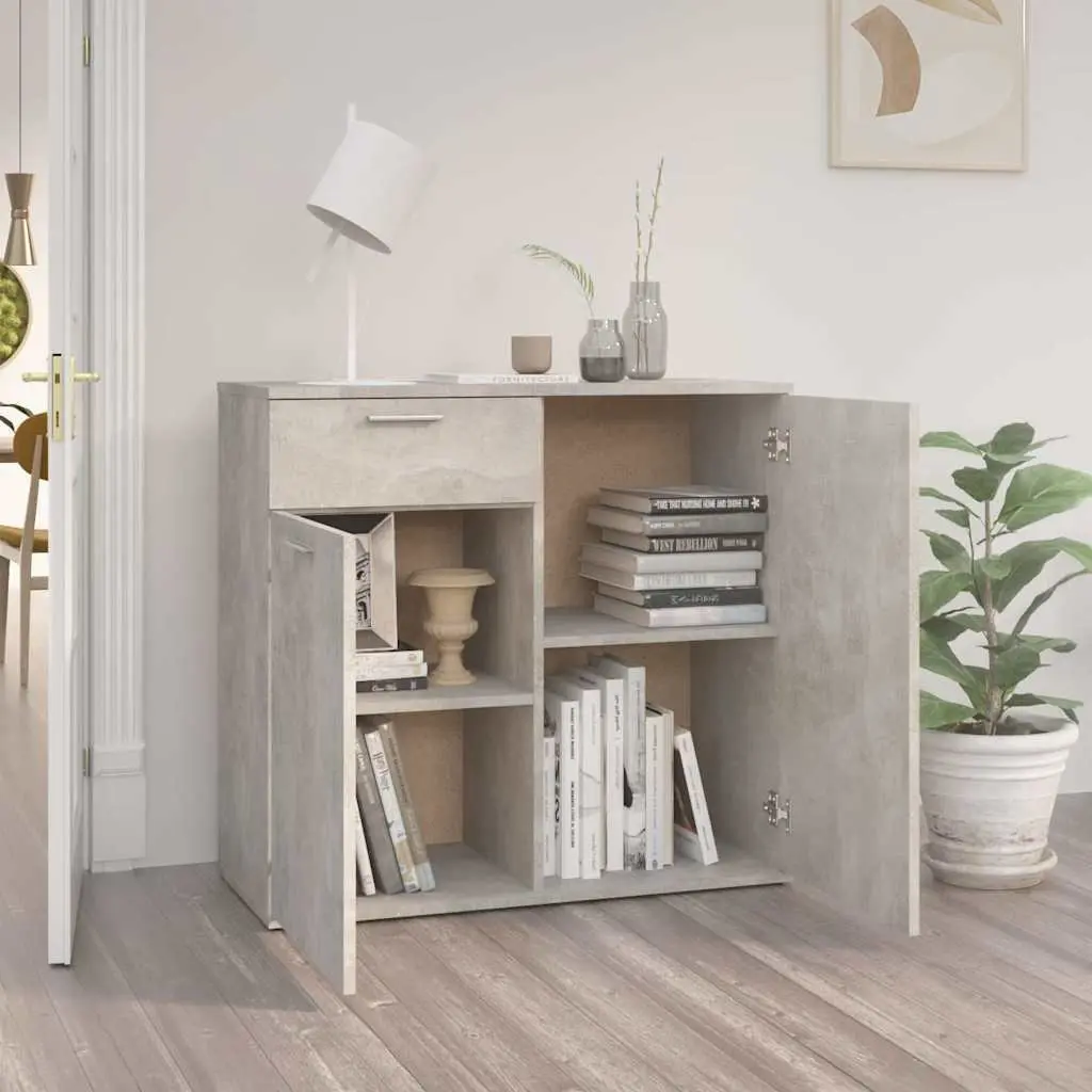 Sideboard Storage Cabinet Engineered Wood 80x36x75cm Grey